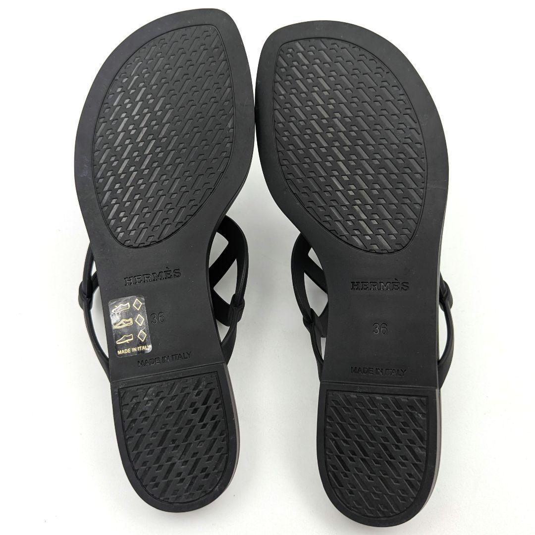 【美品】HERMES エルメス エジェリ ラバーサンダル ブラック 36
