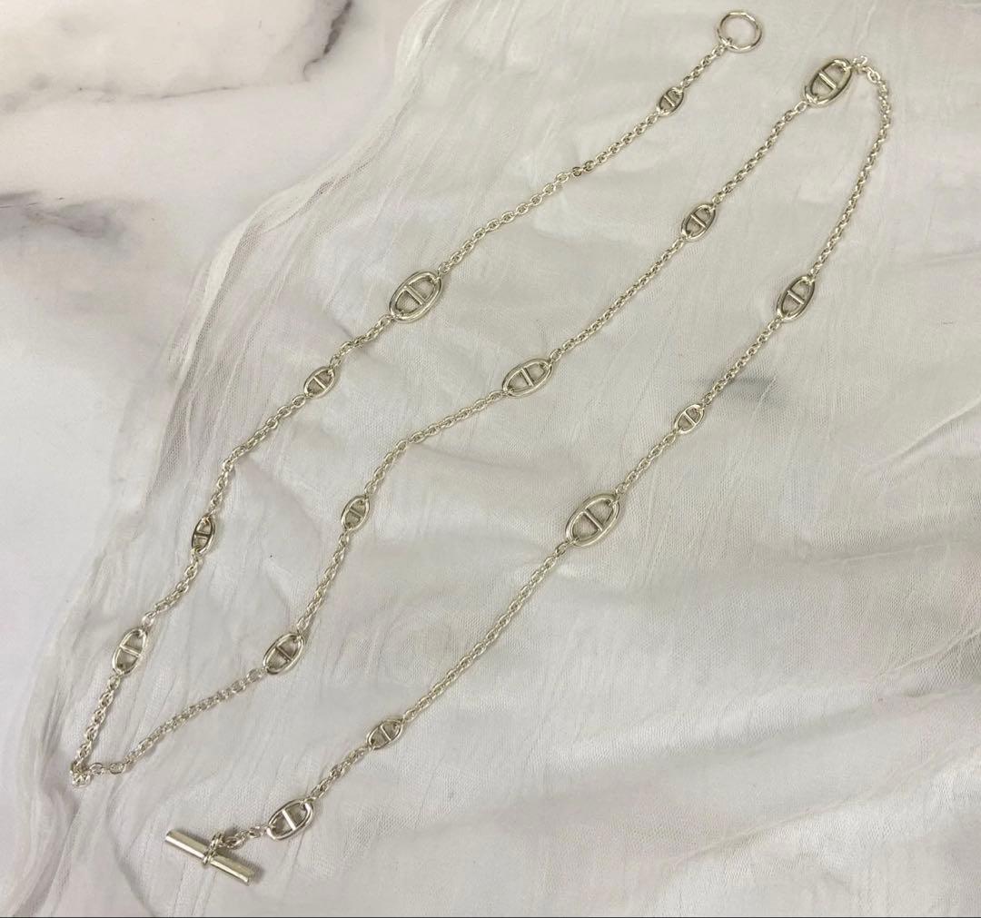 鑑定済み 美品 エルメス ファランドール 120 シルバー925 ネックレス