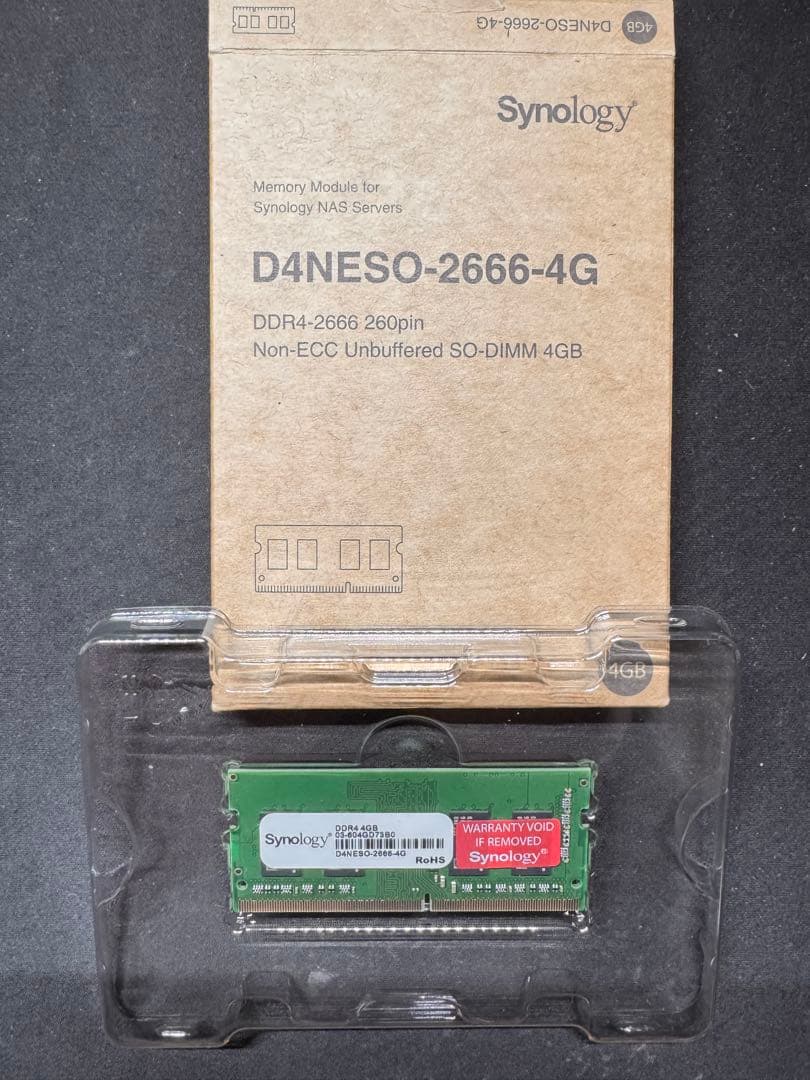 【新品】Synology D4NESO-2666-4G(NAS用SO-DIMM)