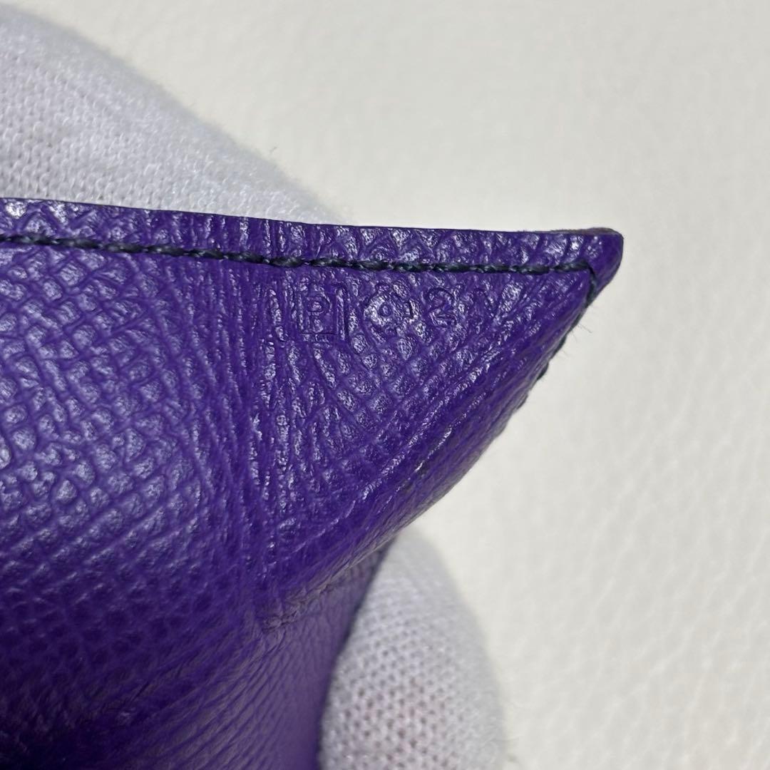 【美品】HERMES エルメス ケース パープル 小銭入れ ⬜︎P刻印