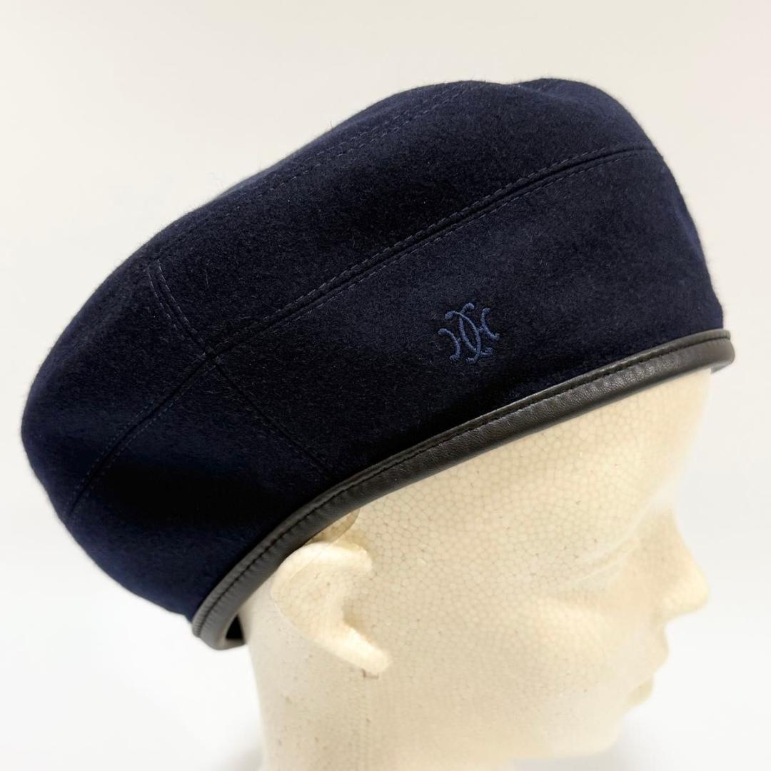 エルメス サントノーレ ベレー帽 57 ネイビー レディース HERMES