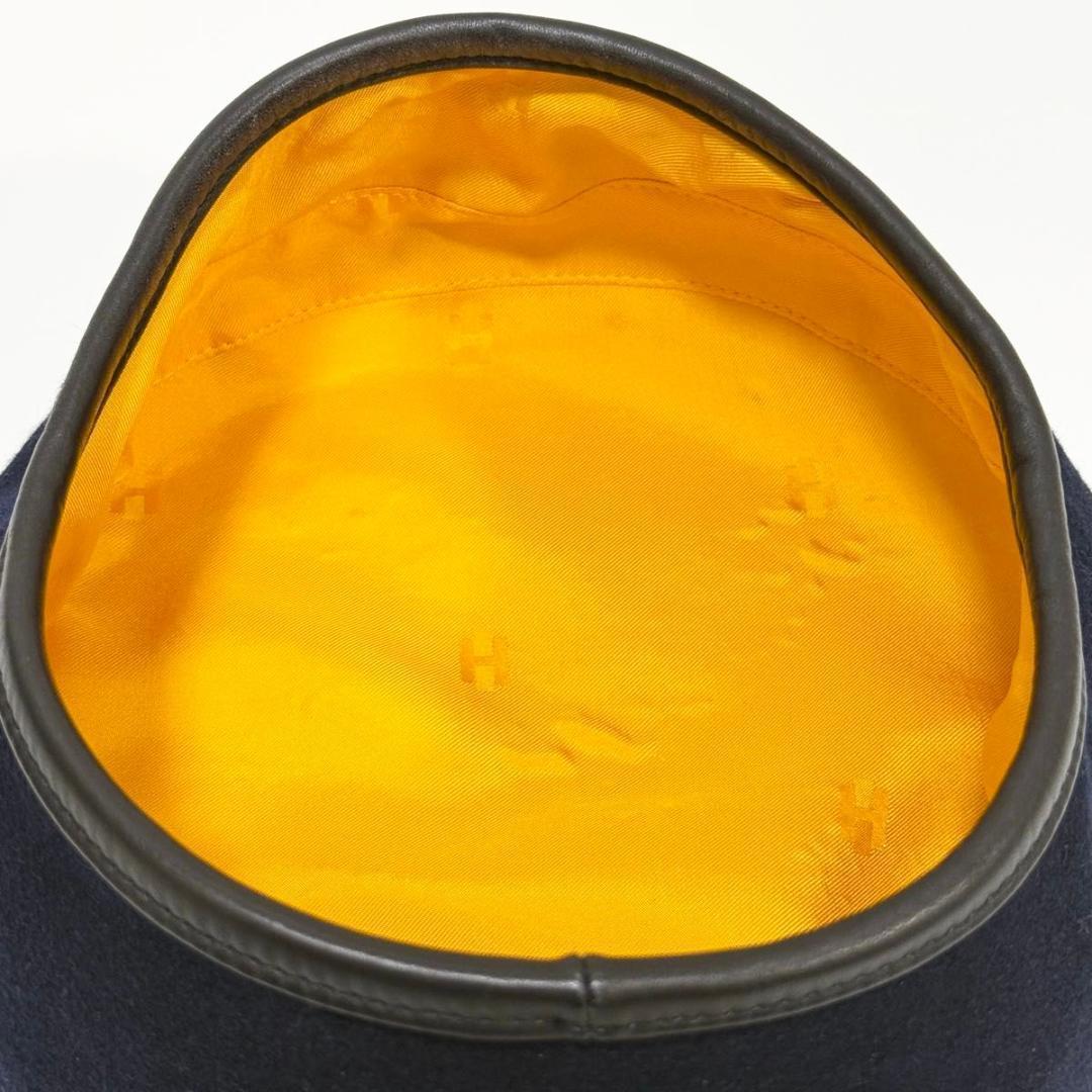 エルメス サントノーレ ベレー帽 57 ネイビー レディース HERMES