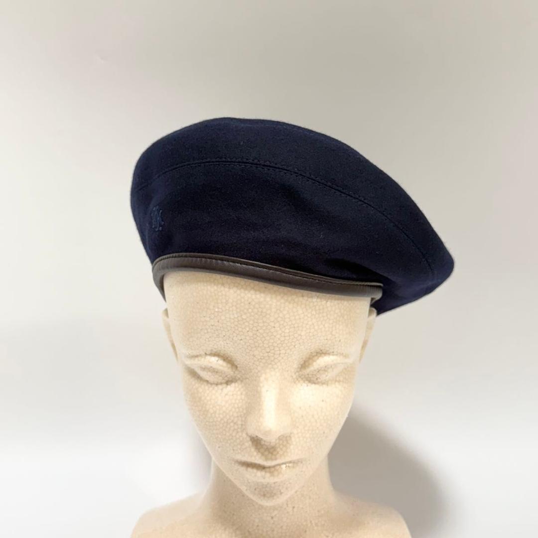 エルメス サントノーレ ベレー帽 57 ネイビー レディース HERMES
