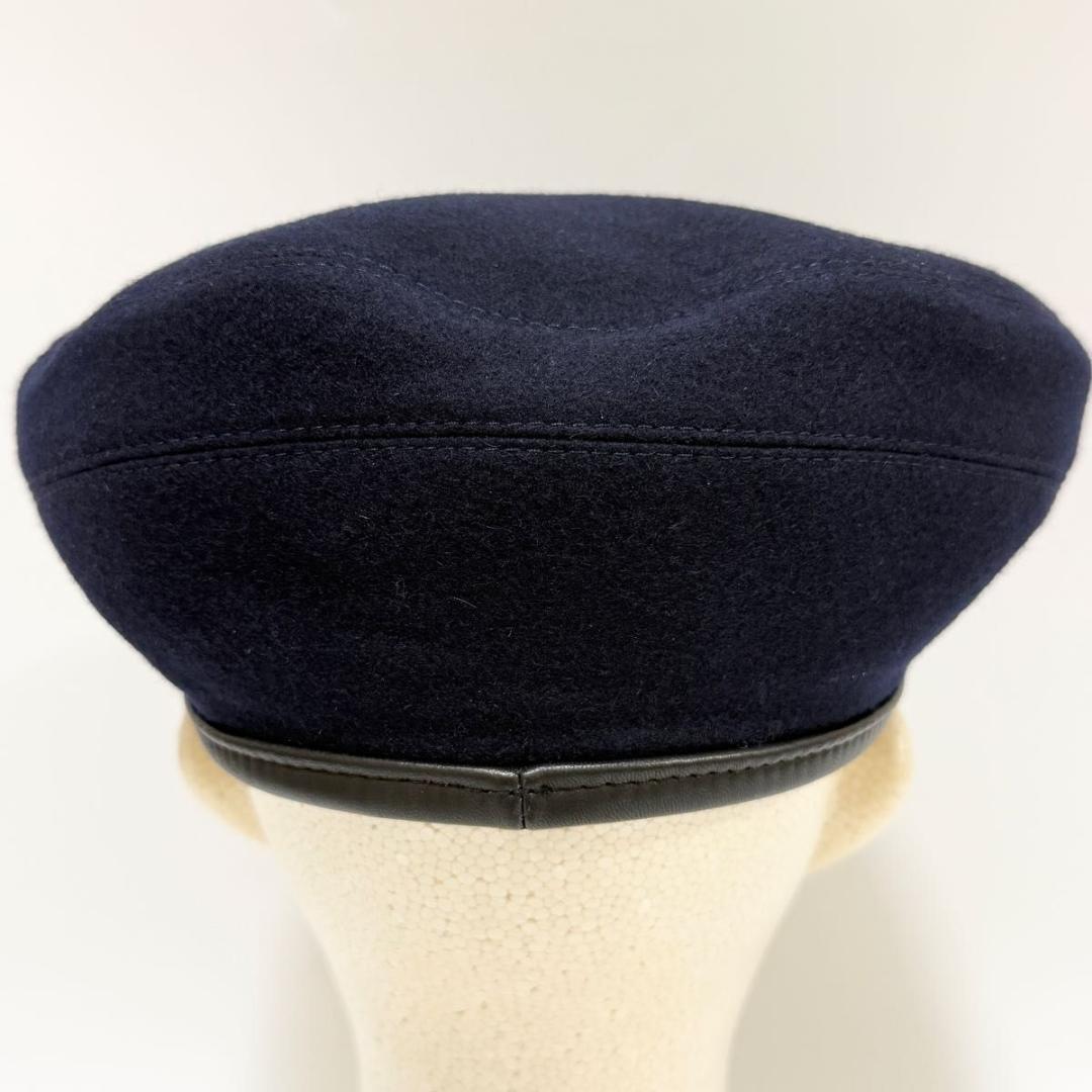 エルメス サントノーレ ベレー帽 57 ネイビー レディース HERMES
