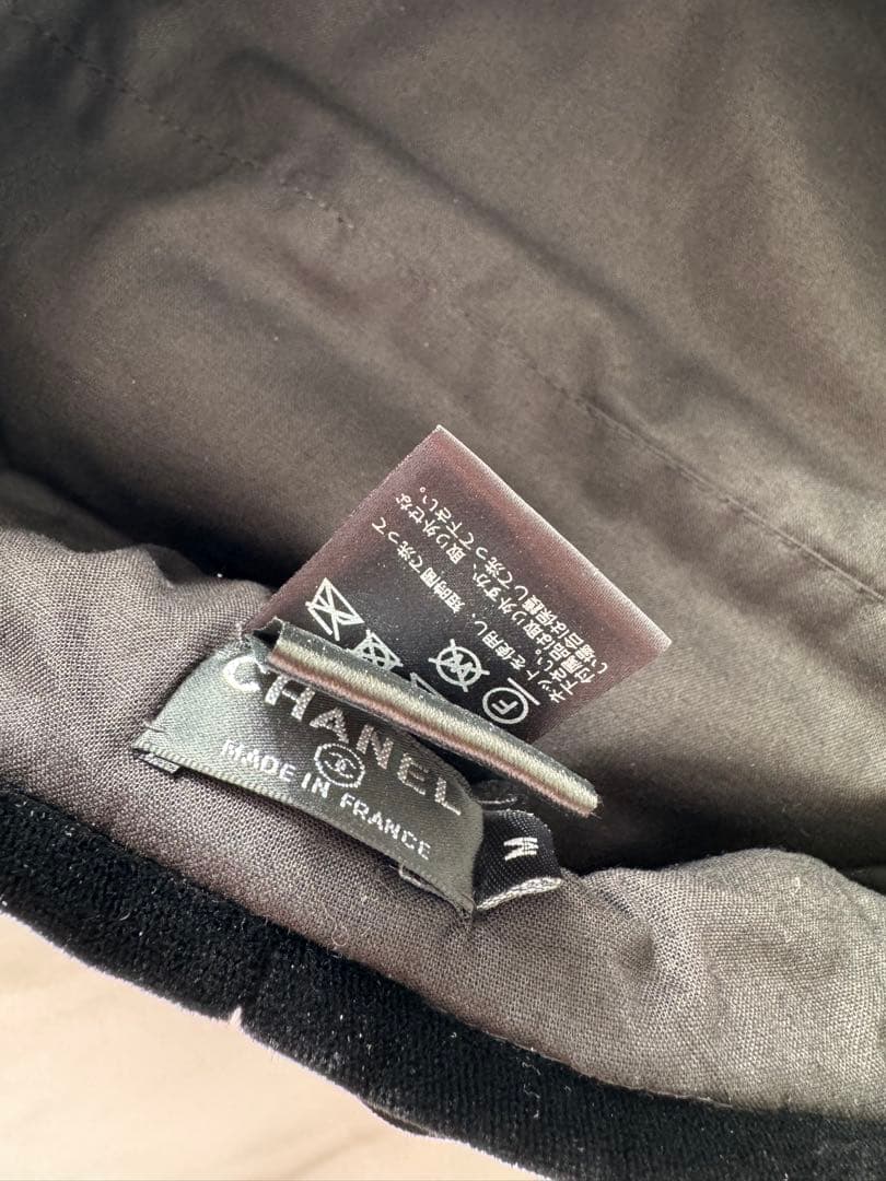 CHANEL シャネル ベレー帽 帽子 ハット Mサイズ ベルベット 黒