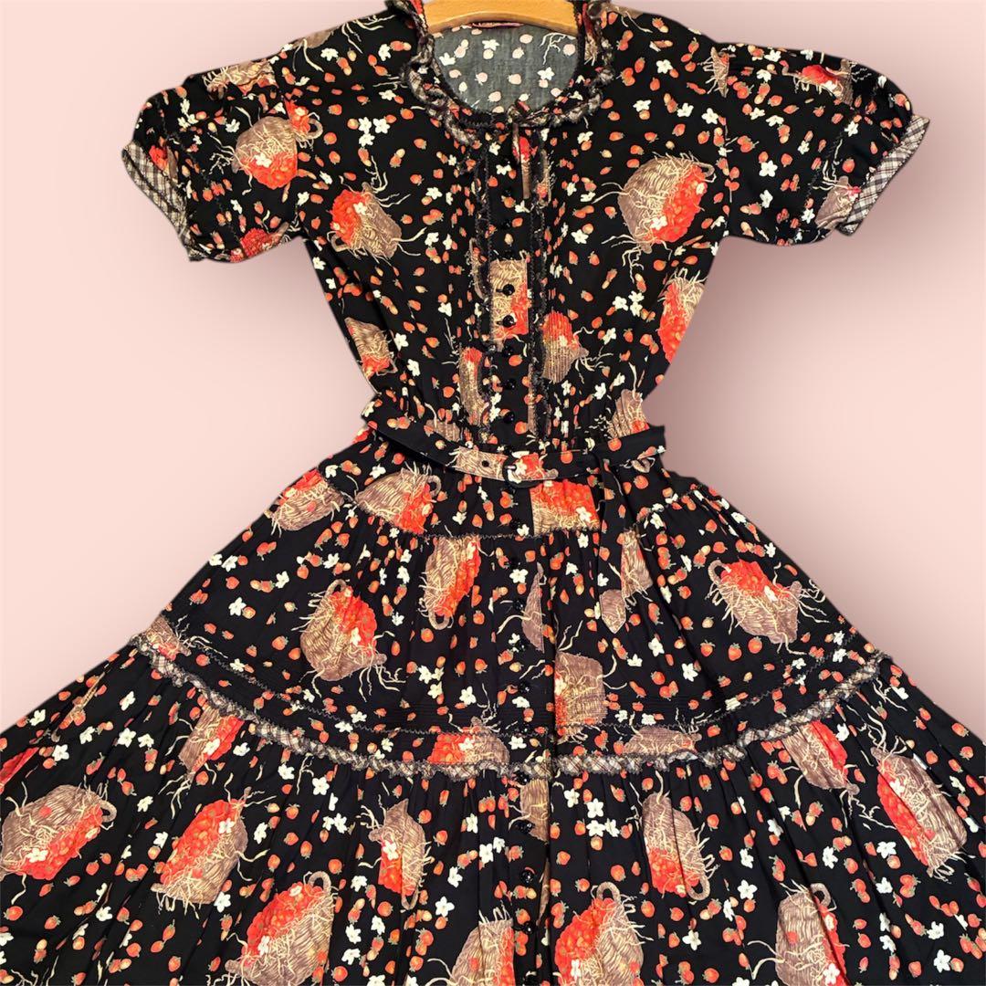 ピンクハウス　カゴいちご　ワンピース