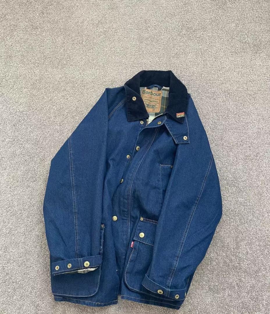 Barbour × Levi's ネイビー デニム カバーオール Sサイズ