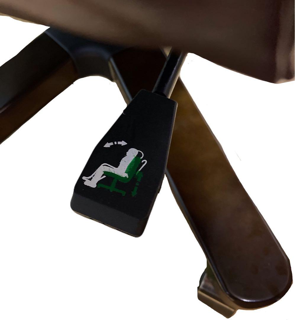 デスクチェア　チョコレートブラウン　レザー　キャスター　アンティークヴィンセント