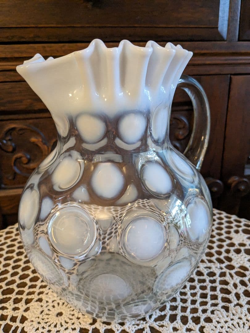 ピッチャー　水差し　花瓶　　アンティーク　ノースウッド　フェントン　美品