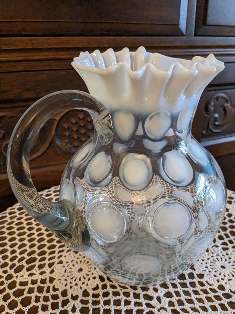 ピッチャー　水差し　花瓶　　アンティーク　ノースウッド　フェントン　美品