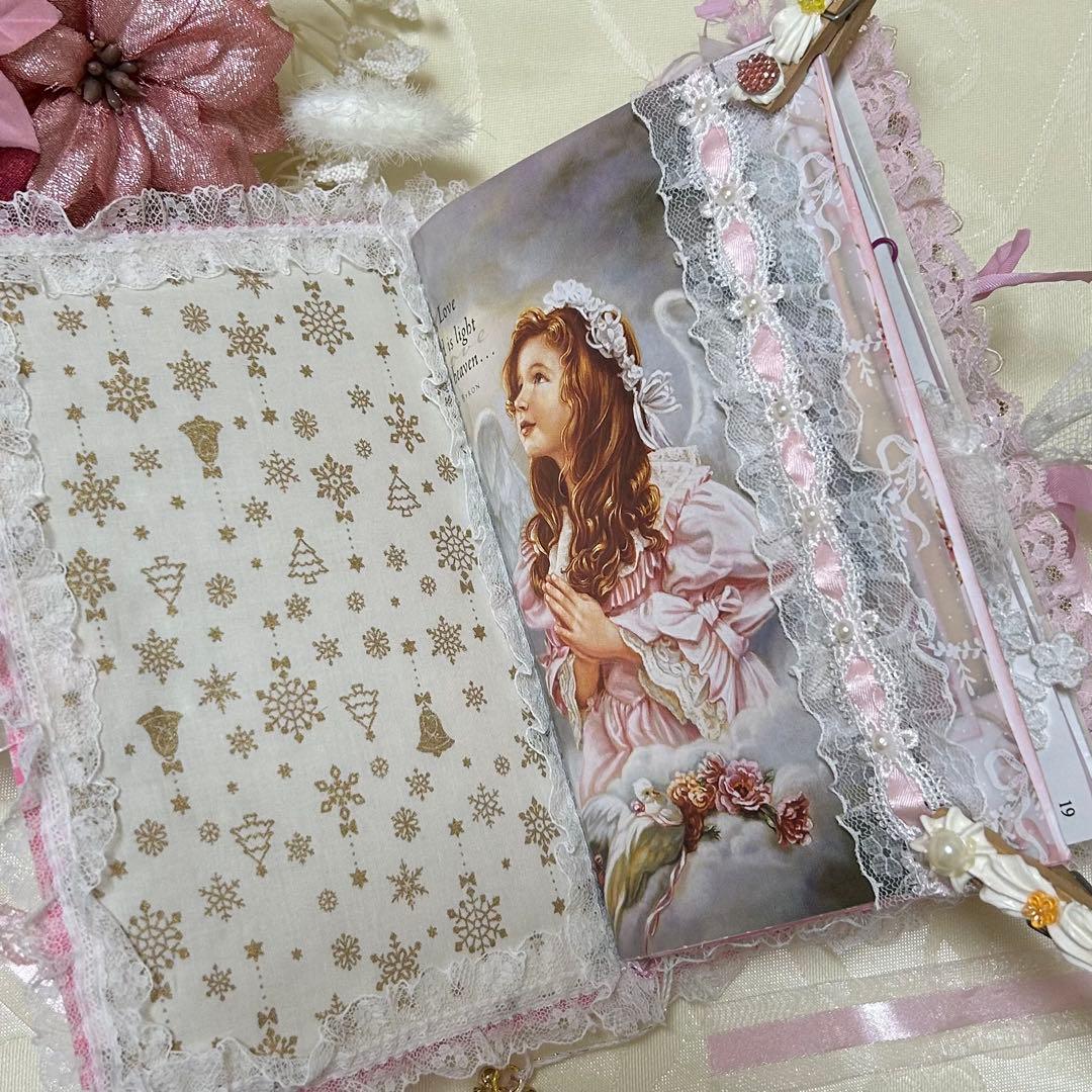薔薇とレースのジャンクジャーナル・雑記帳　ピンクのMerry christmas