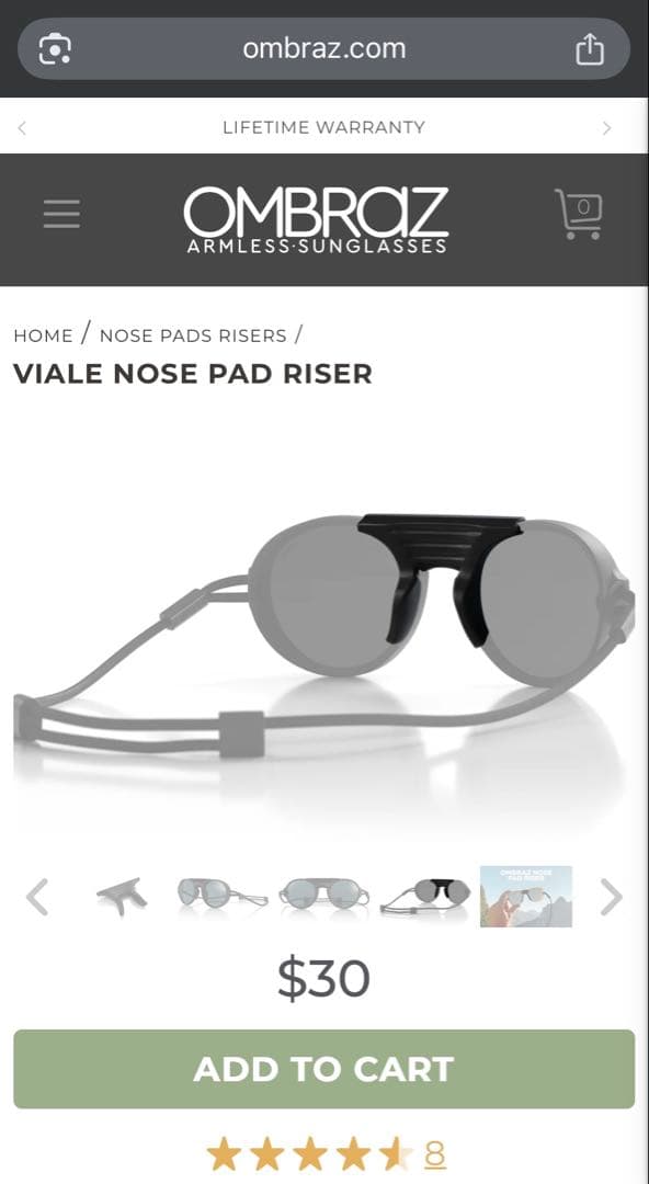 小物 ombraz VIALE NOSE PAD RISER