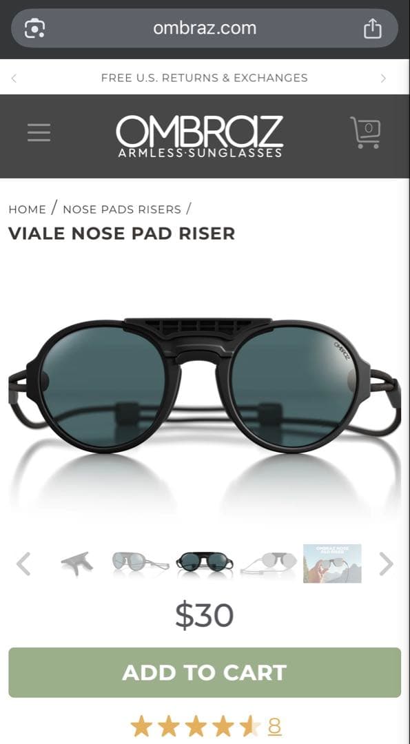 小物 ombraz VIALE NOSE PAD RISER