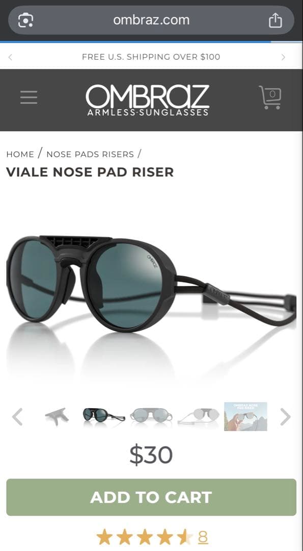 小物 ombraz VIALE NOSE PAD RISER