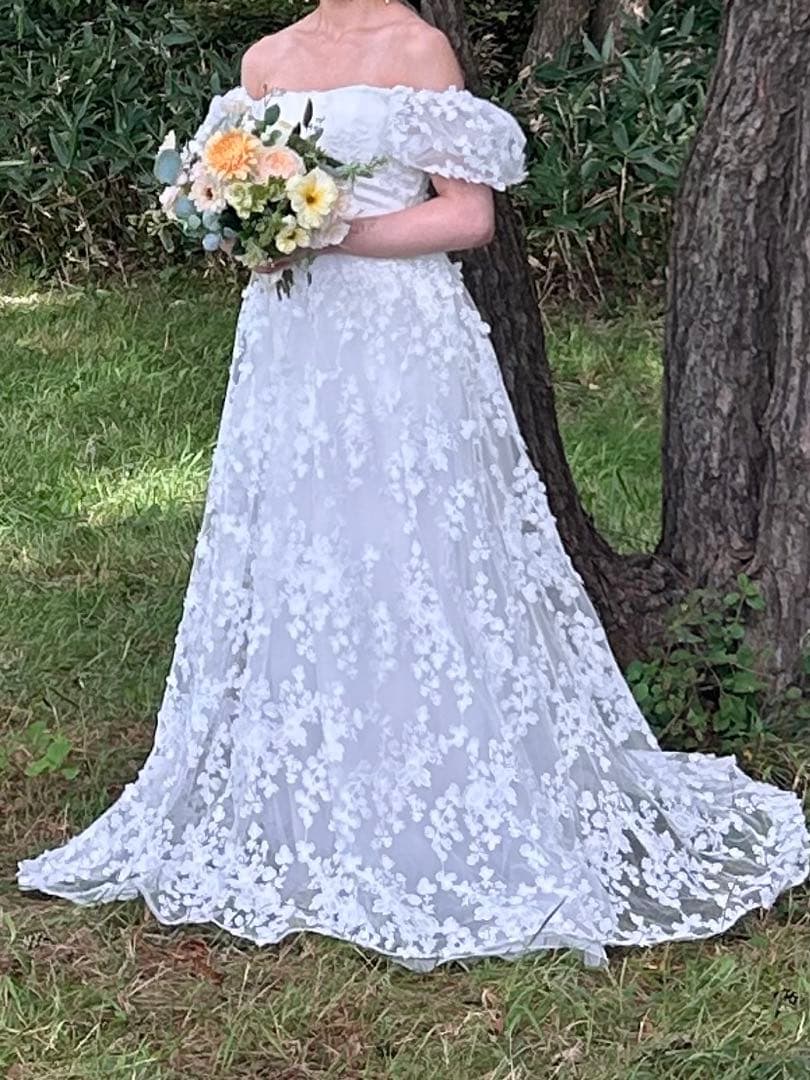 ドレスプロダクション【W295】2way 総レースパフスリーブドレス