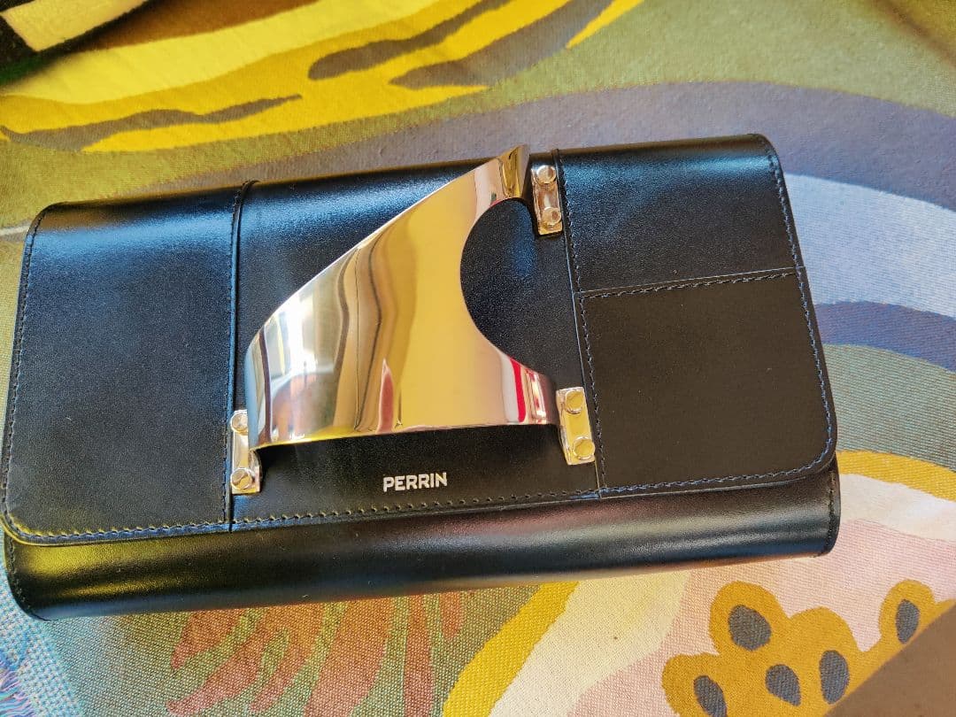 PERRIN PARIS ペランパリ 黒 レザー クラッチバッグ