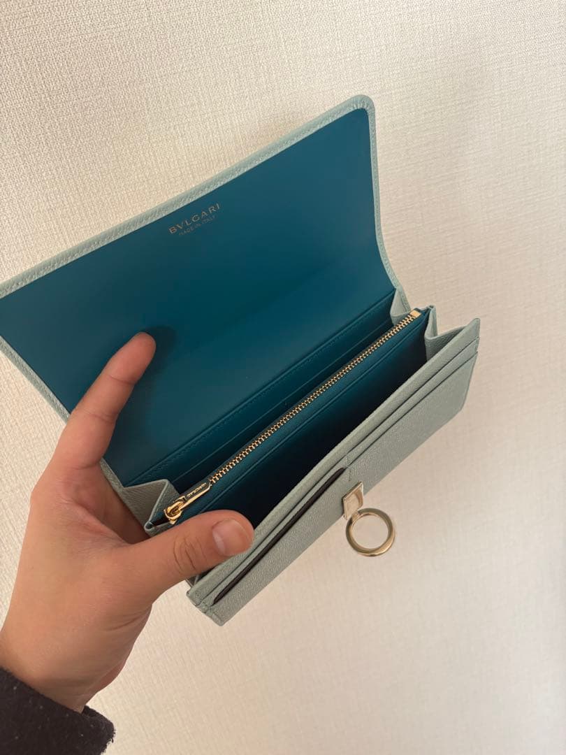 ブルガリ　長財布　水色