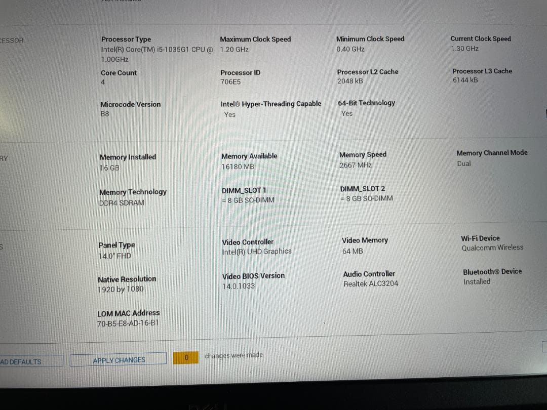 Dell Vostro 14 5401 /10世代-i5/128GB/16GB