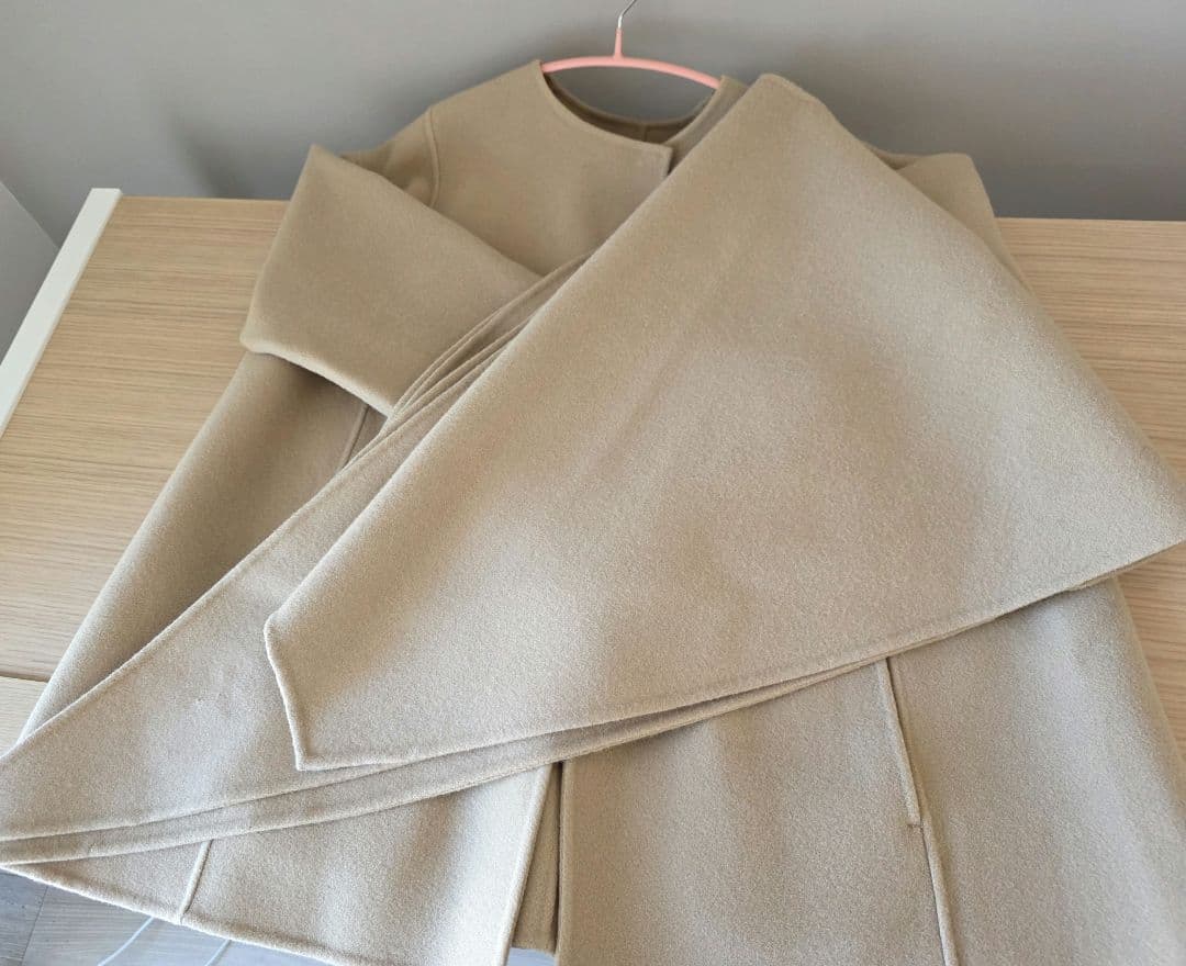 【紙タグ付き】anuans リバーウールミドルマフラーコート