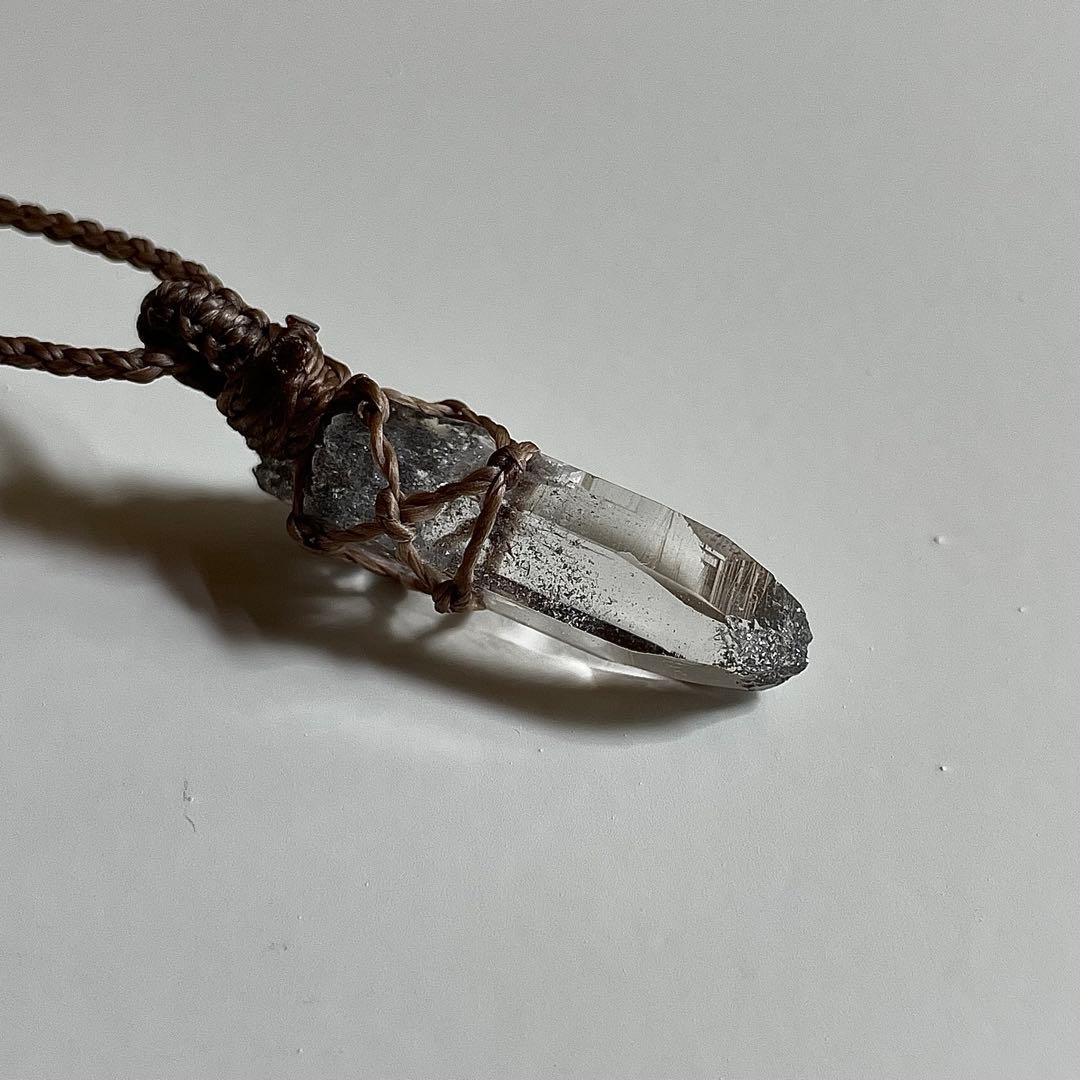 ヒマラヤ水晶 ガネッシュヒマール ＊ マクラメペンダント ネックレス 54