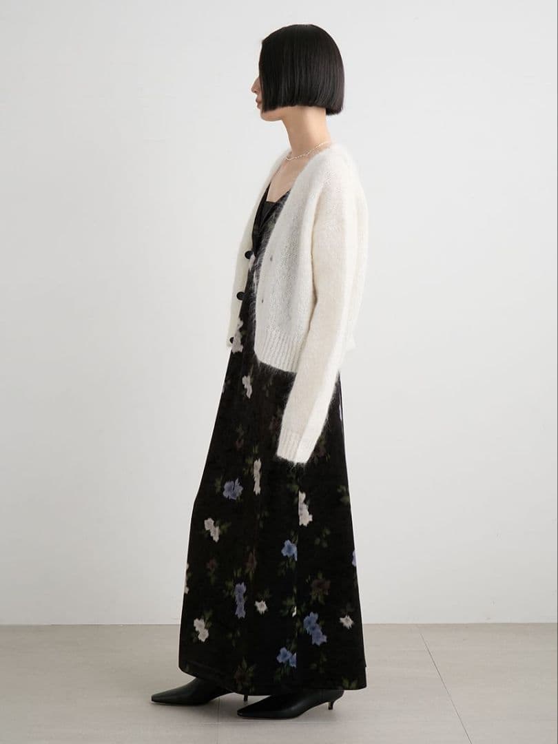 ※はるお※ミースロエ／ホリデーシャギーニットカーデ【WHT】新品・タグ付き