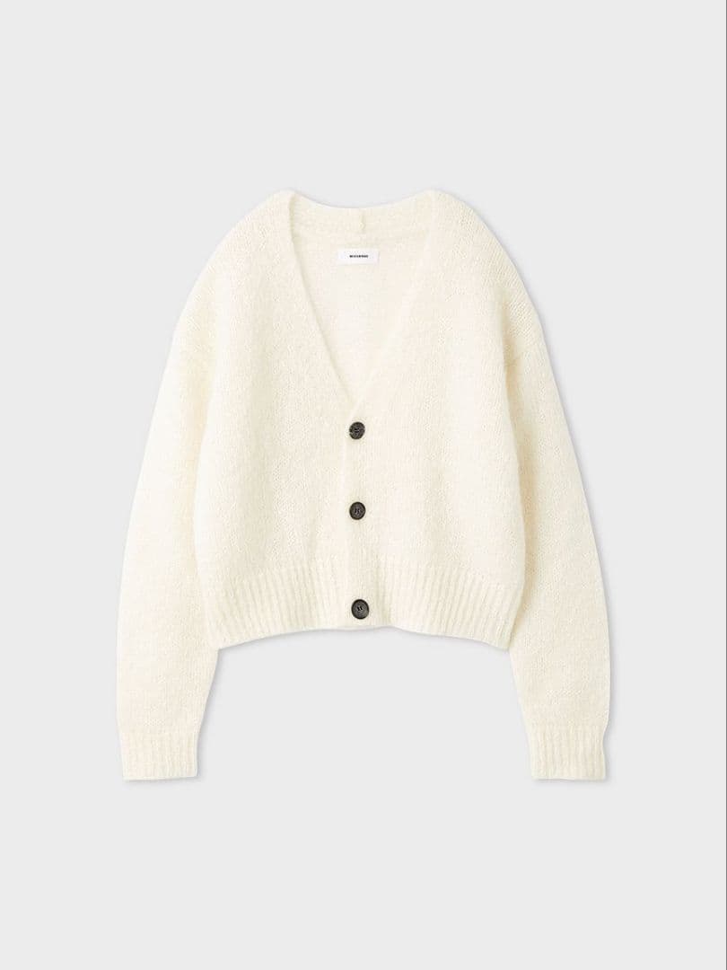 ※はるお※ミースロエ／ホリデーシャギーニットカーデ【WHT】新品・タグ付き