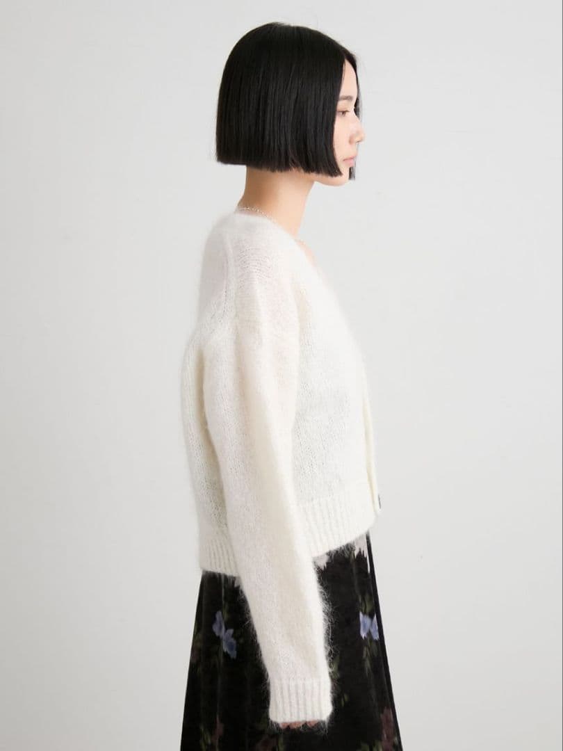 ※はるお※ミースロエ／ホリデーシャギーニットカーデ【WHT】新品・タグ付き