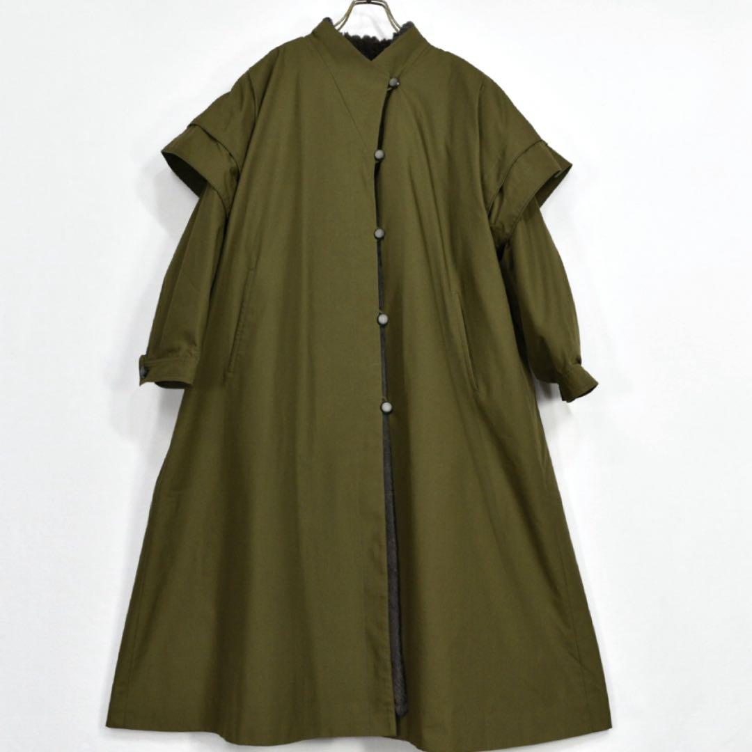 美品　hausammann+moos Diolen cotton ロングコート