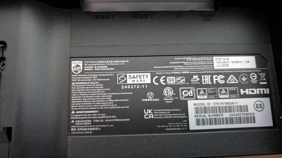 27型　4Kモニター　IPS　PHILIPS