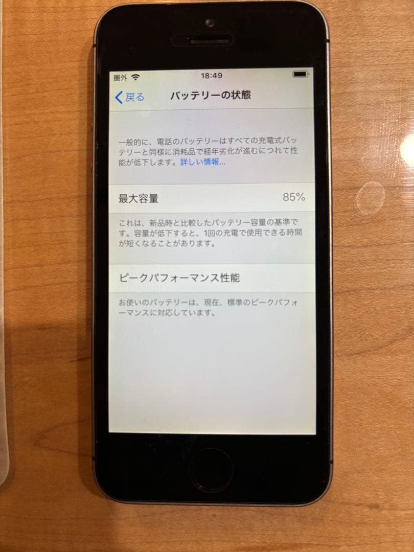 【中古品】iPhone SE 第1世代 64GB スペースグレイ　　　充電器付き