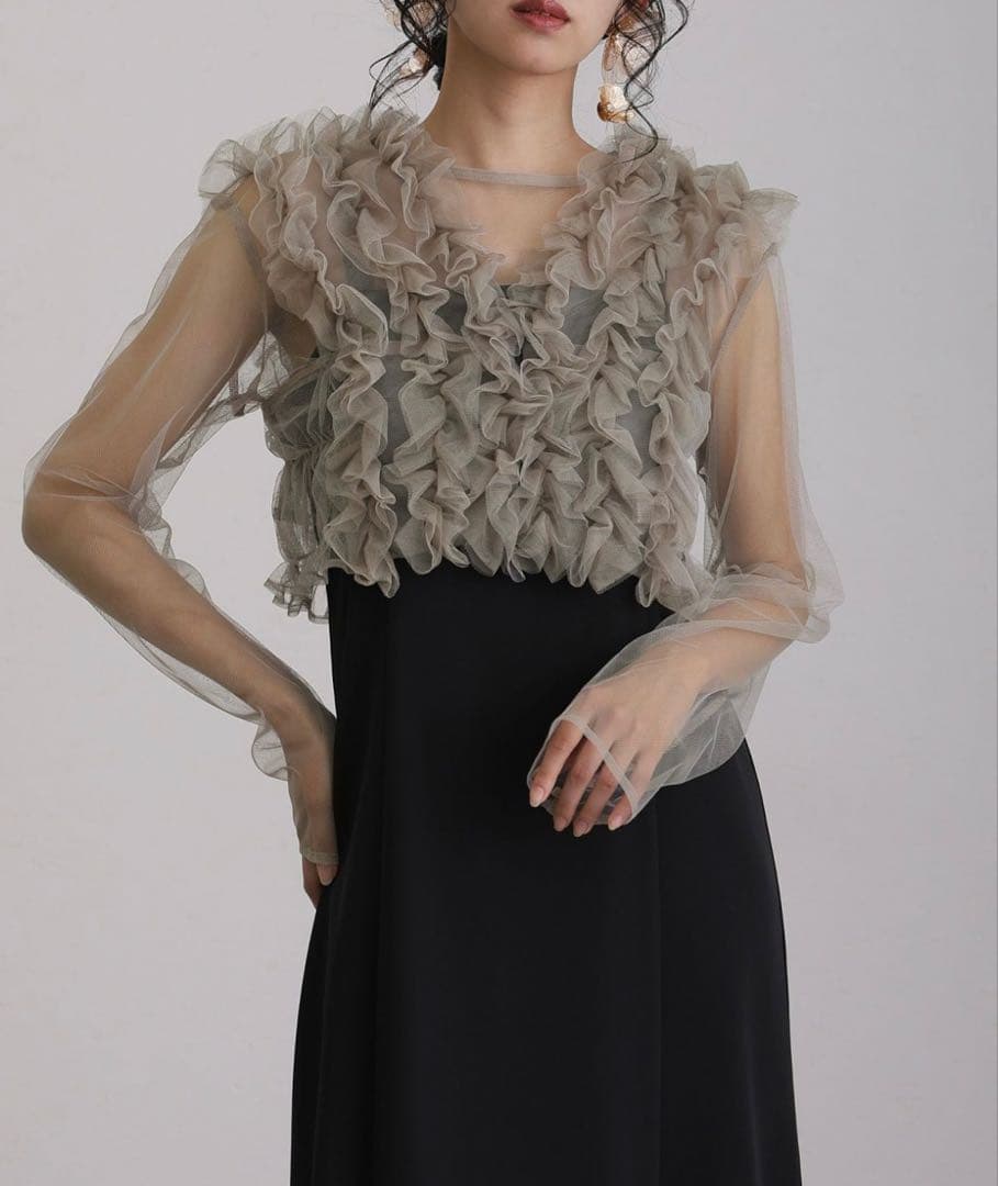 【eri】美品‼️ドレス未使用‼️【atlo】3点セットフリルボレロドレス