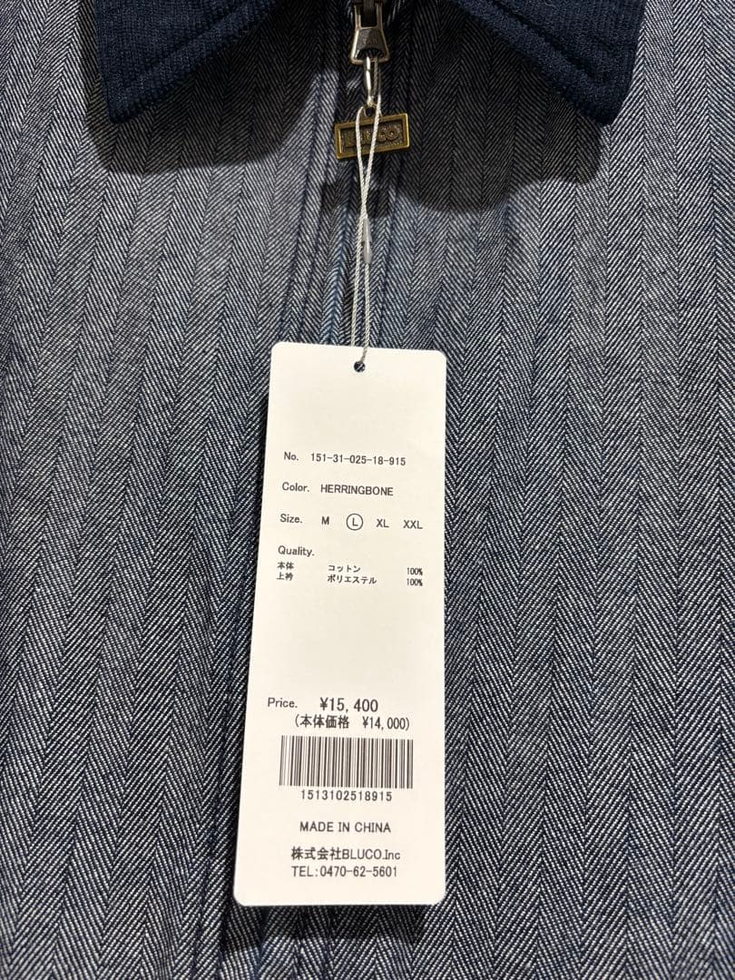 【新品】BLUCO ブルコ　12oz DENIM WORK JACKET