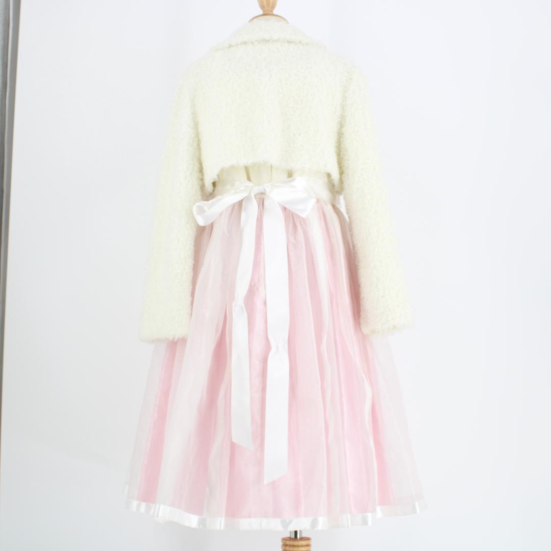 【美品 フォーマルウェア】ピンク CHOPIN ワンピース ドレス ボレロ 白