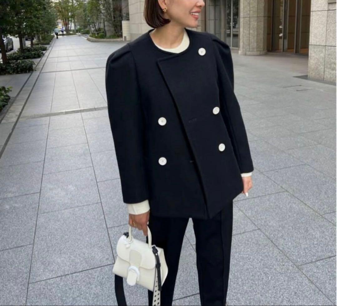 OHGA パフコート　黒　PUFF コート　オーガ　美品　ブラック