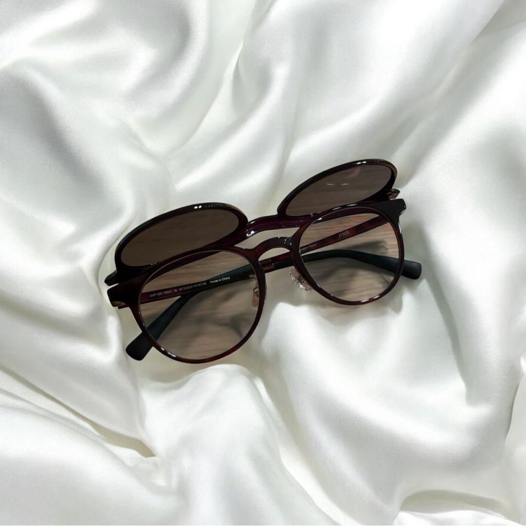 【美品】JINS Switch サングラス　取り外しプレート付　デミブラウン