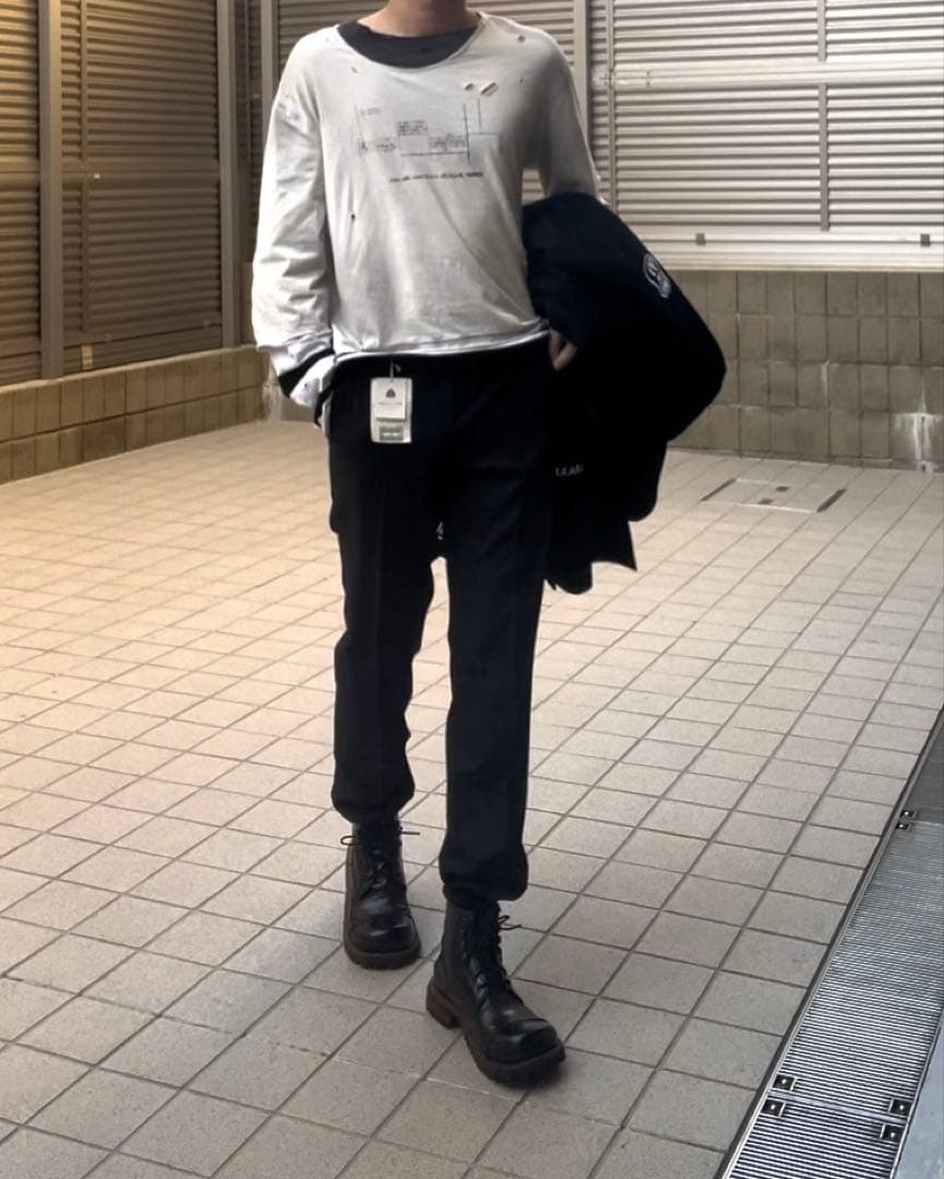 パンツ 100% pure new wool super long slacks