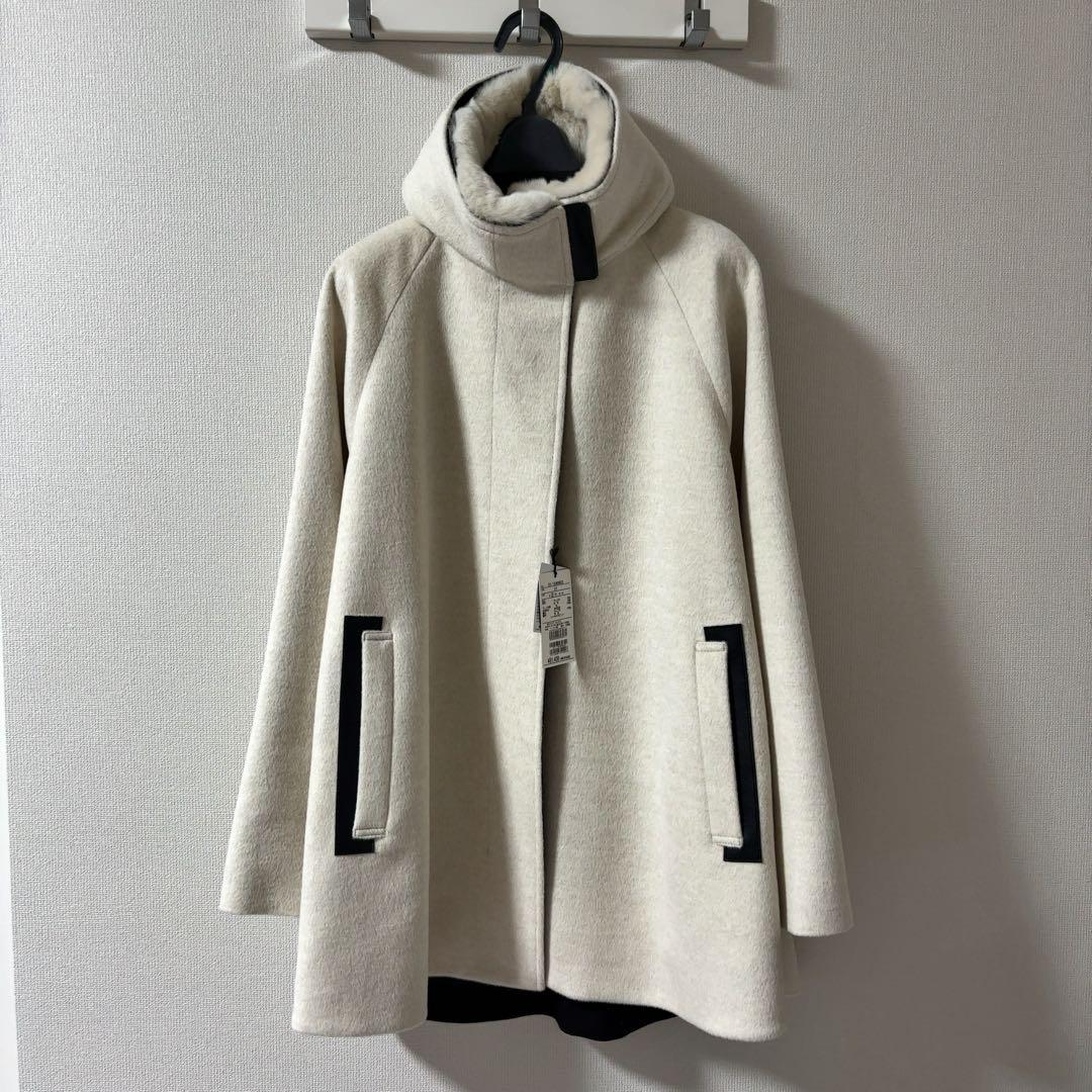 【お値下げ】 コムサプラチナ K.T アンゴラウール ・Aラインショートコート