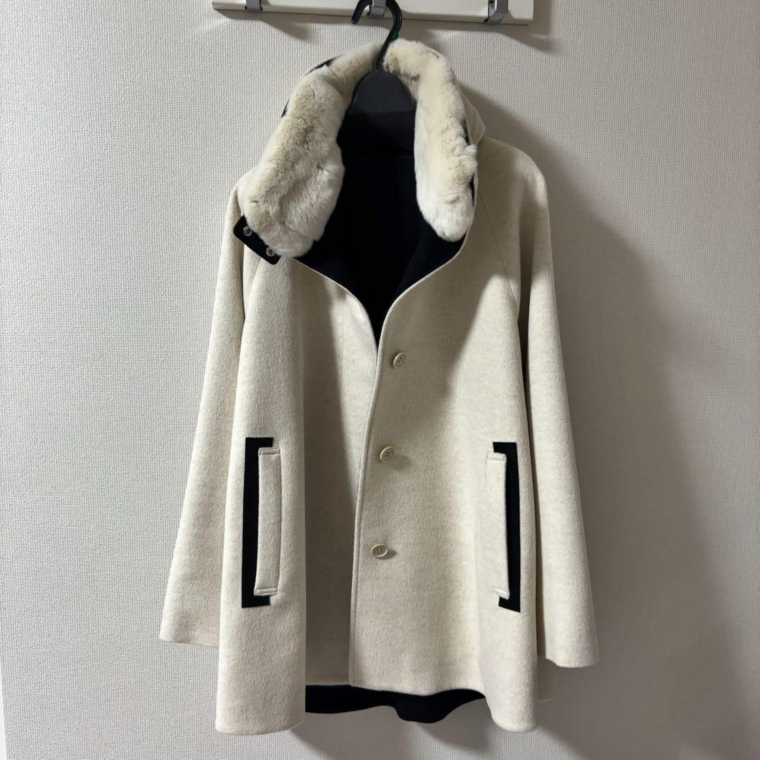 【お値下げ】 コムサプラチナ K.T アンゴラウール ・Aラインショートコート