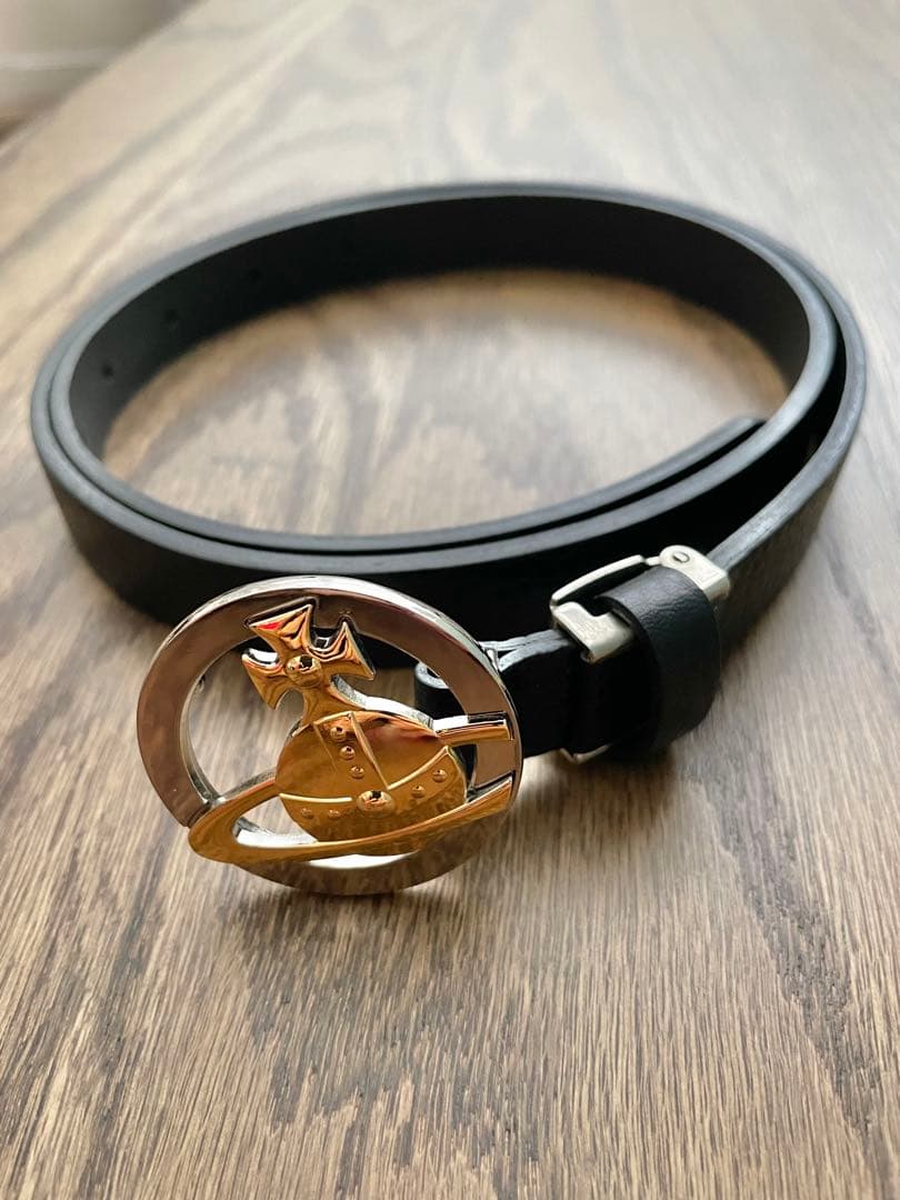 【Vivienne Westwood】オーブ　レザー　ベルト　黒　極美品