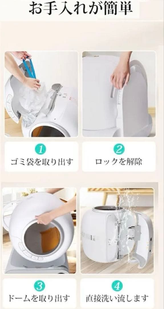 未開封、新品未使用！猫用自動トイレ65L(アプリ管理機能付き)