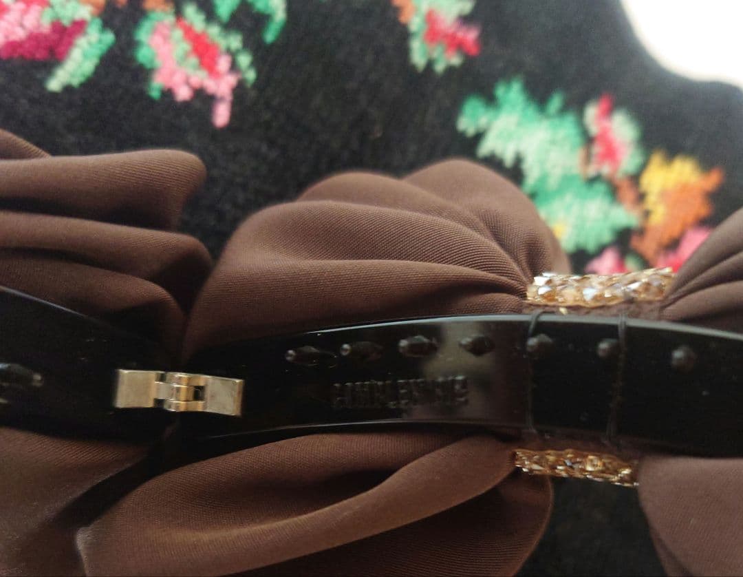 コンプレックスビズ　ラフィネリボン バナナクリップ(ブラウン)