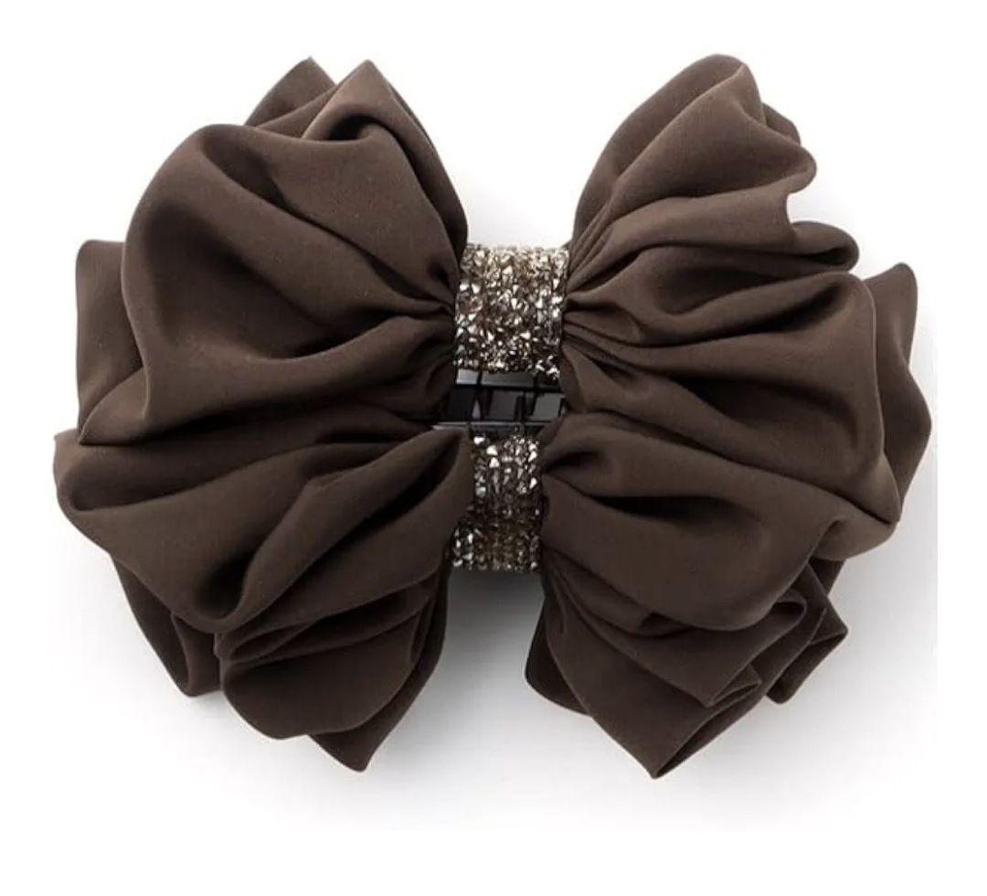 コンプレックスビズ　ラフィネリボン バナナクリップ(ブラウン)