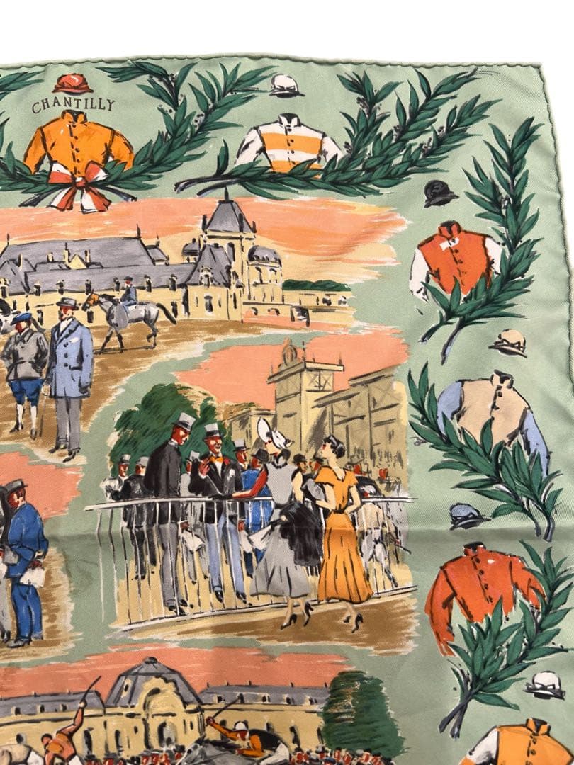 HERMES 競馬テーマ シルクスカーフ