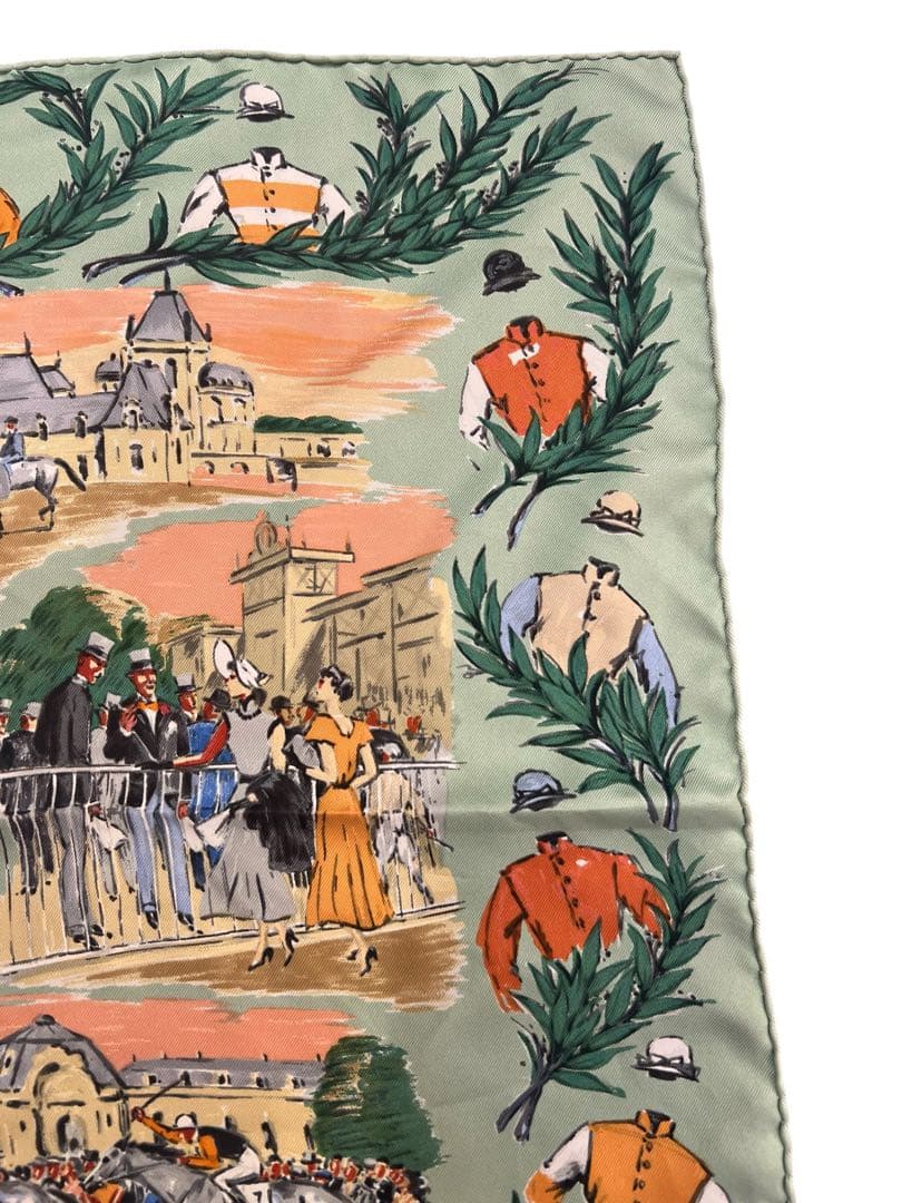 HERMES 競馬テーマ シルクスカーフ