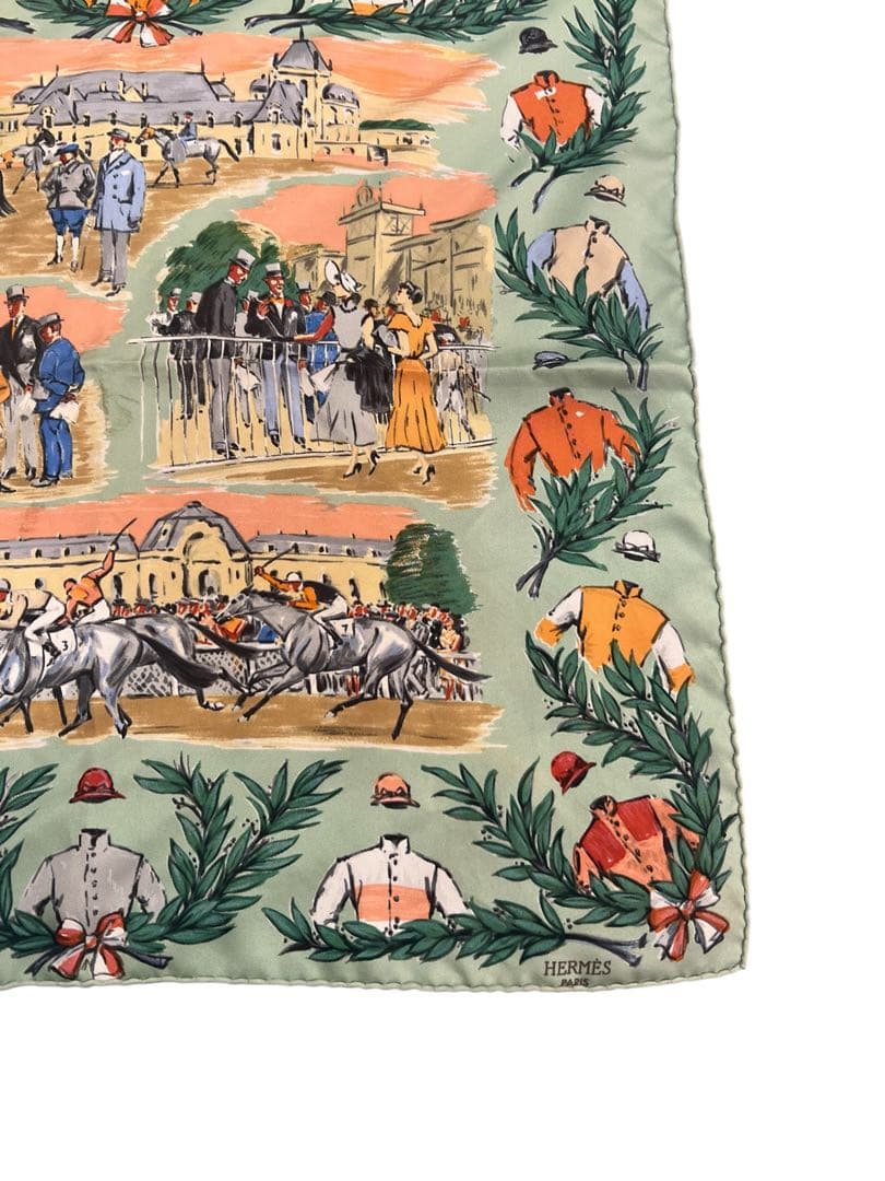 HERMES 競馬テーマ シルクスカーフ