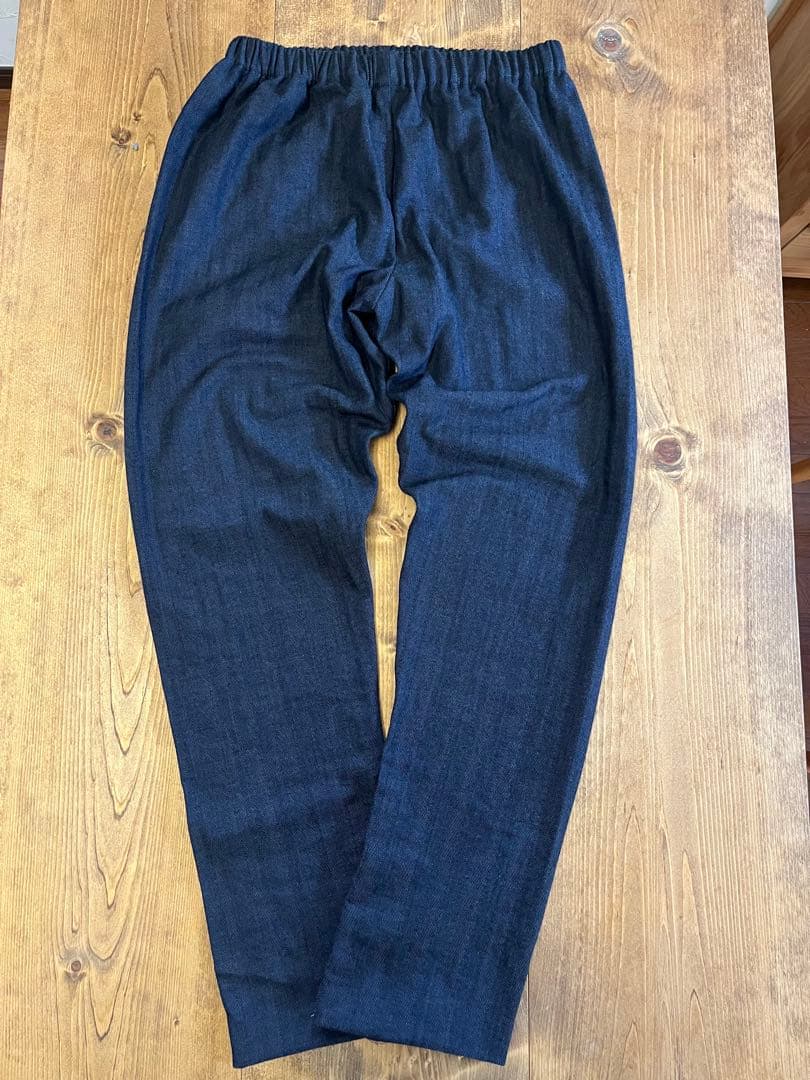 新作岡山デニムモンペヘリンボーンhandmadeＬゆったりインディゴうなぎの寝床