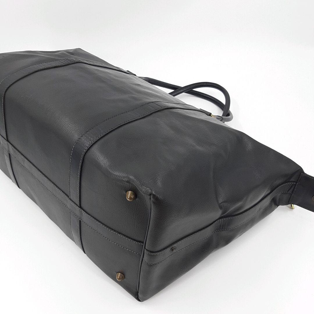 バーバリー　ボストンバッグ　オールレザー　ノバチェック　黒　大容量　トラベル