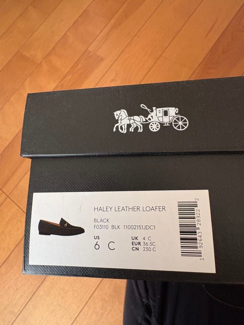 【室内試着のみ】　コーチ　ハーレー　ローファー ブラック　サイズUS6