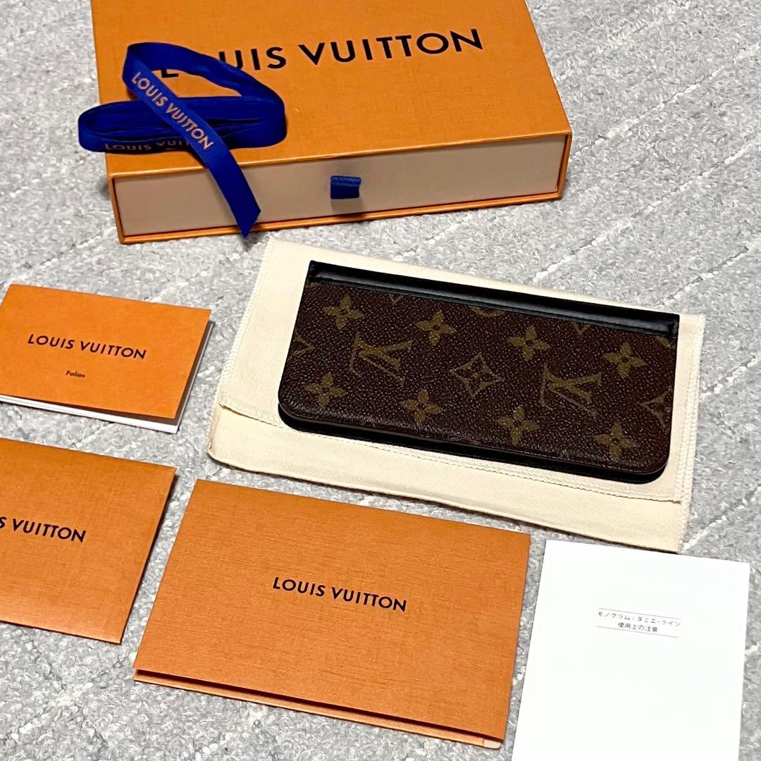 ルイヴィトン［iPhone11］フォリオ　スマホケース　モノグラム　付属品あり