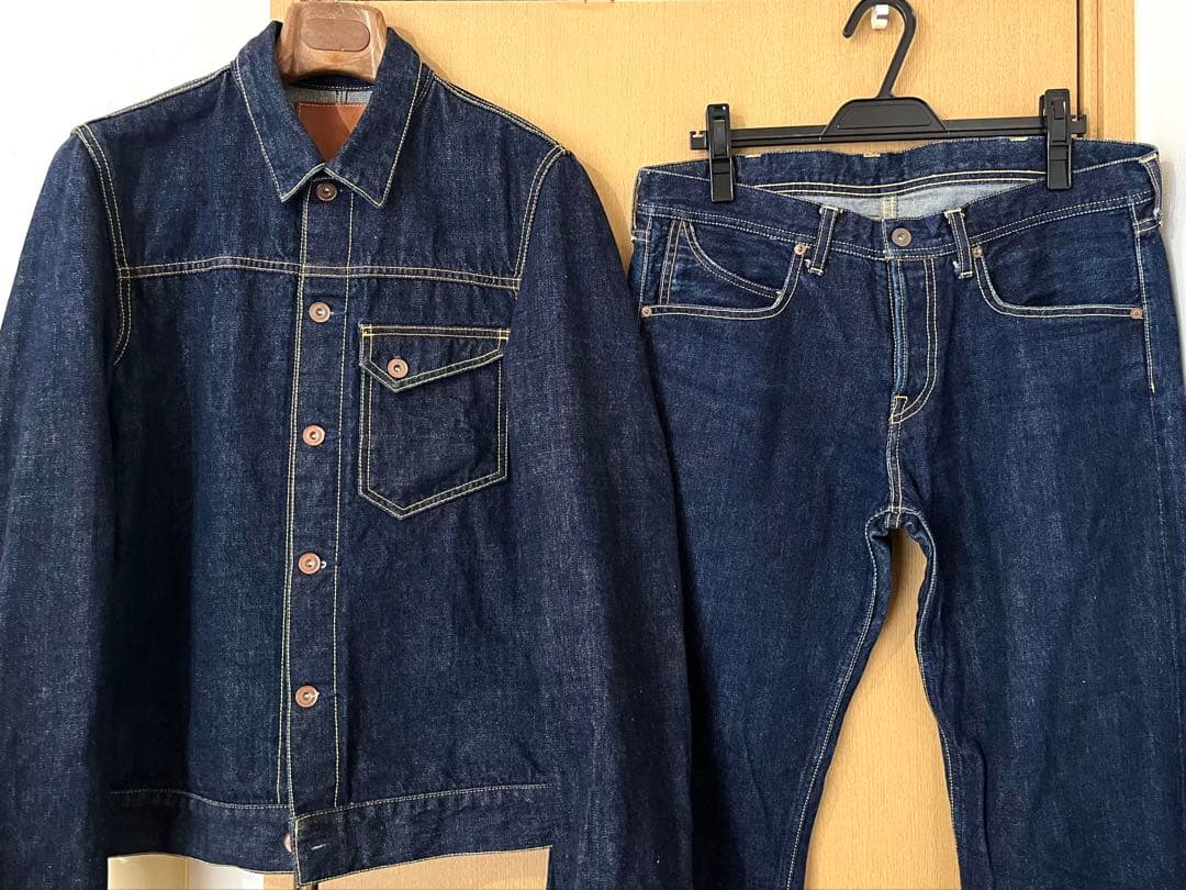 超美品☆yellawイエロー☆1stTYPE日本製デニムジャケット&デニムパンツ